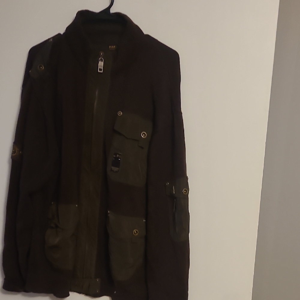 Aris Dark Brown Jacket with Olive Pockets